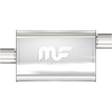 Straight-Through Performance Muffler; 2.5in. Offset/Center; 4x18x9 Body