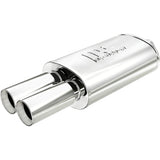 Straight-Through Performance Muffler; 2.25/3.125in. Center/Dual; 5x14x8 Body
