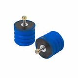 One-piece unit attached on one side used as an upgrade to factory bump stops