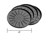 Round Coaster Set; Black; 4 in. Dia.;