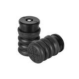 One-piece unit attached on one side used as an upgrade to factory bump stops