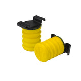One-piece unit attached on one side used as an upgrade to factory bump stops